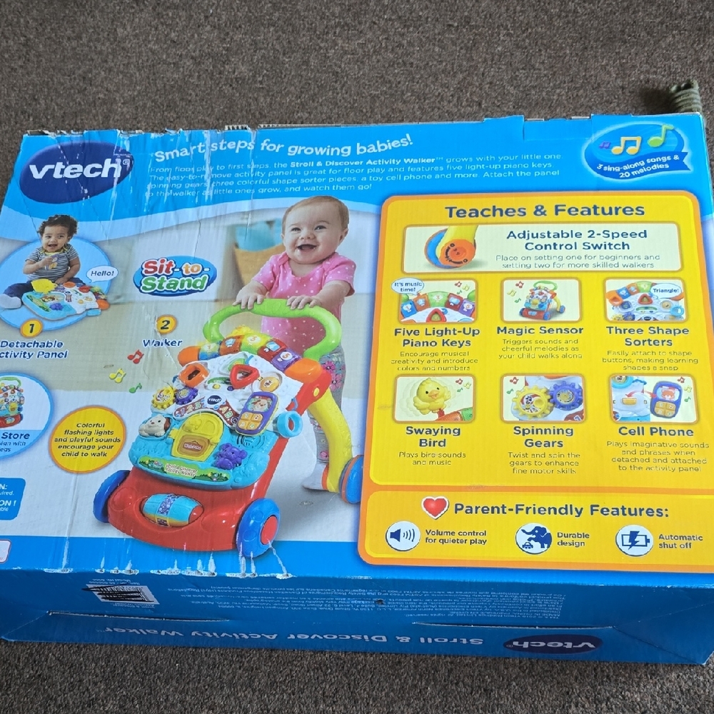 VTech Sit-to-Stand Walker in Bright Multicolor for Early Learning